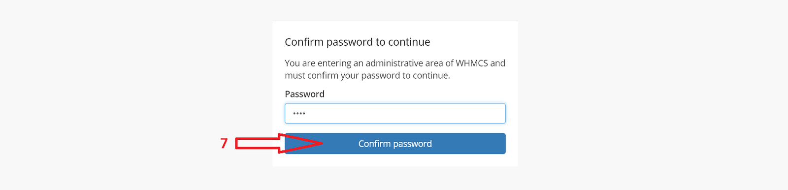 تایید رمز عبور whmcs