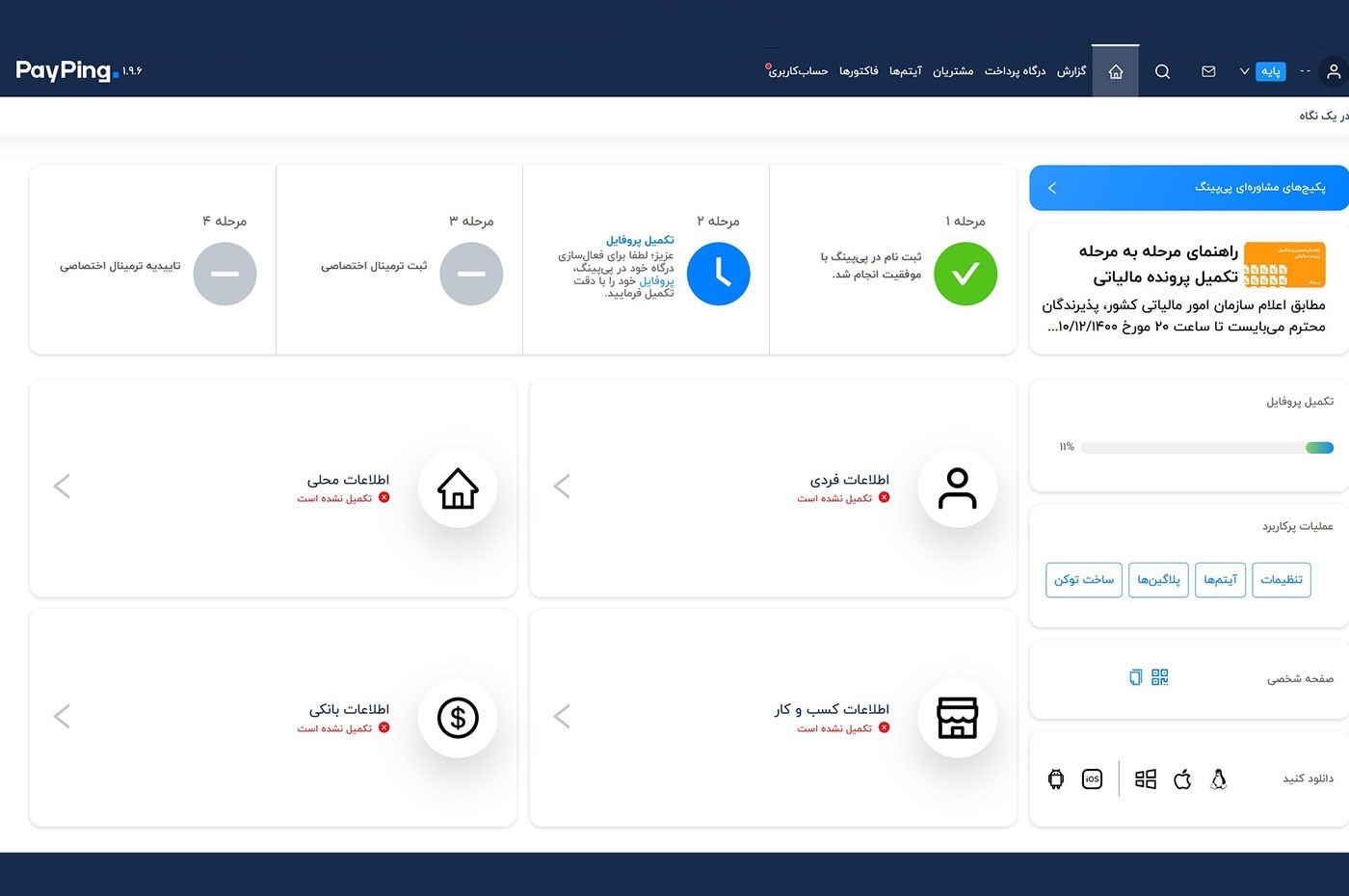 پنل کاربری پیپینگ